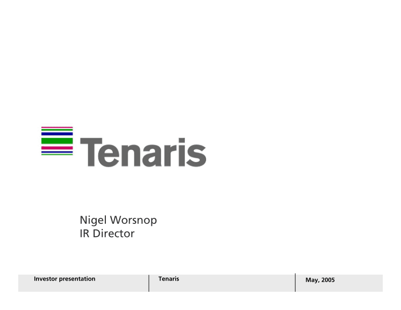 Tenaris Company Presentation image